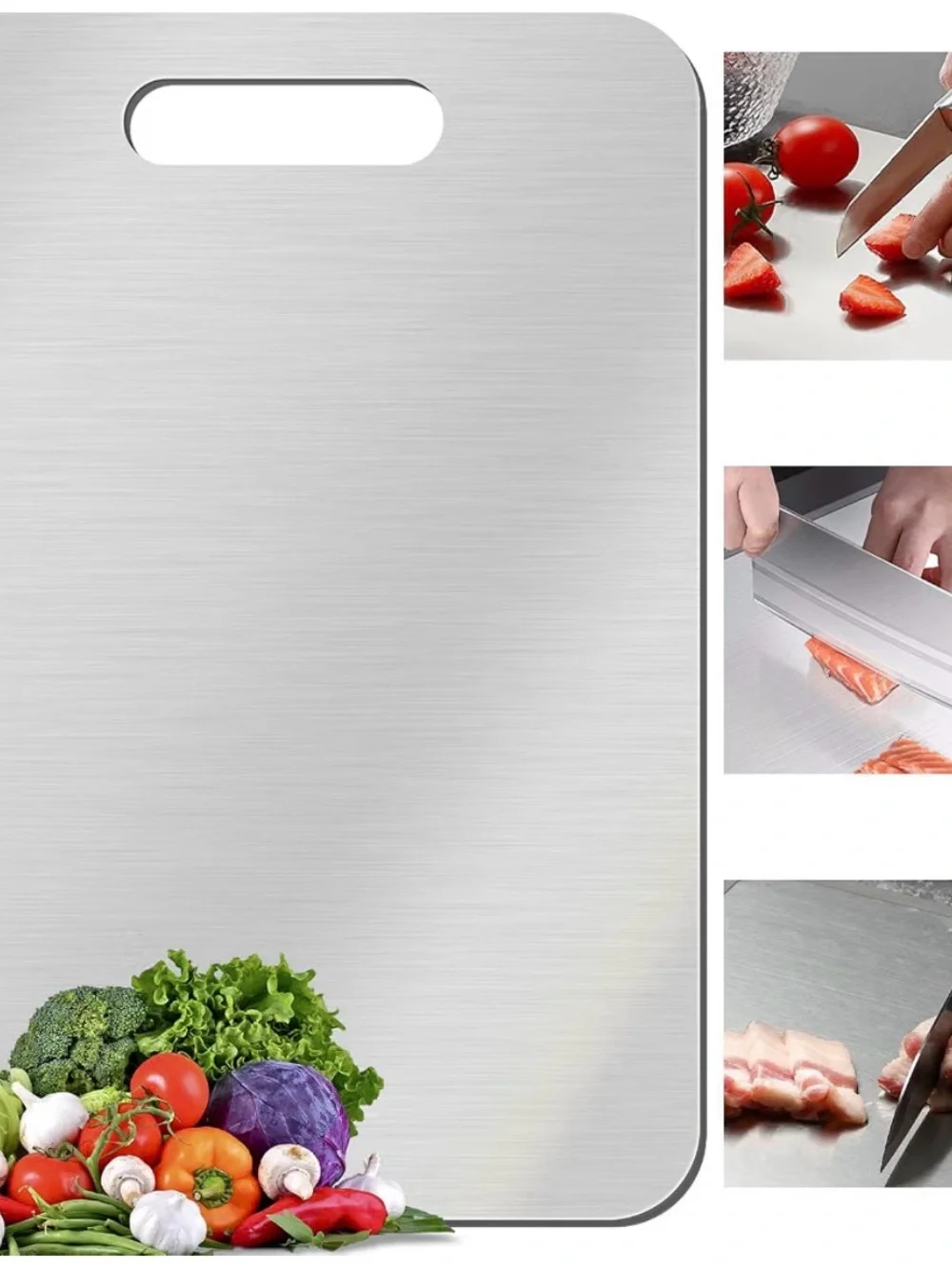 Stainless Steel Tablet-Style Cutting Board - Silver